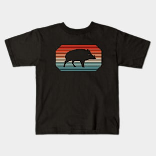 Retro wild boar motif grandpa animals wild boar Kids T-Shirt